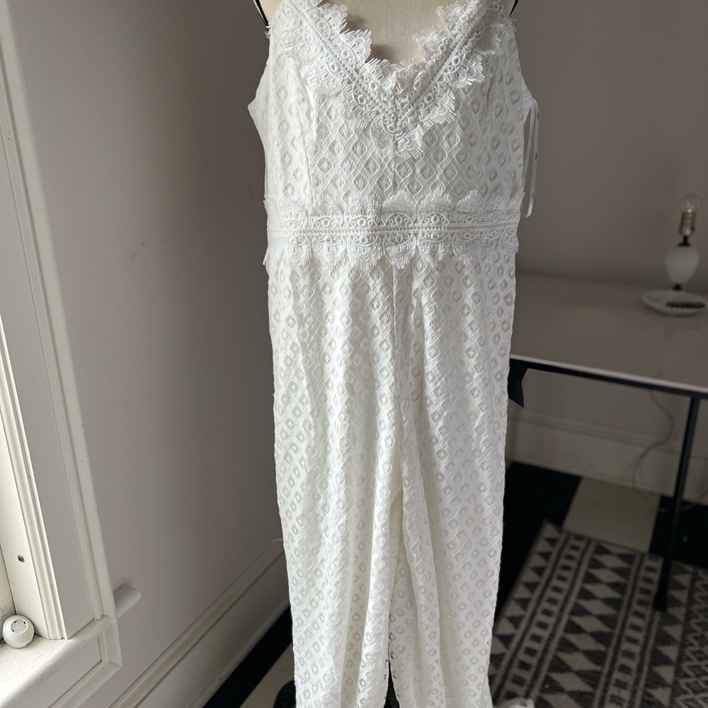 Lulu's Ivory Lace Jumpsuit